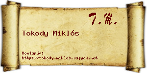Tokody Miklós névjegykártya