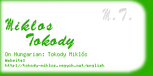miklos tokody business card